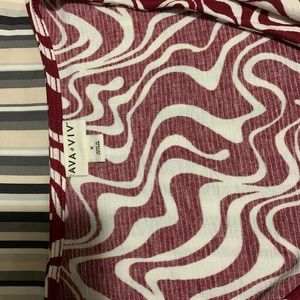 Size X burgundy and white stripes dress, long sleeve